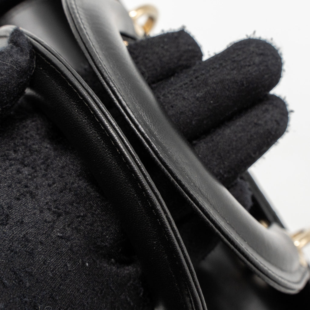 DIOR SMALL LADY DIOR LAMBSKIN BLACK LGHW