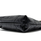 CHANEL MINI 22 BAG SHINY CALFSKIN BLACK GHW (MICROCHIP)