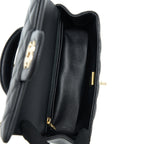 CHANEL TOP HANDLE MINI RECTANGULAR FLAP BAG LAMBSKIN BLACK LGHW (MICROCHIP)