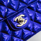 CHANEL 24C MINI FLAP BAG WITH STAR COIN PURSE PATENT/CALFSKIN METALLIC PURPLE LGHW (MICROCHIP)