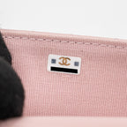 CHANEL MINI FLAP CARD HOLDER WITH CHAIN LIMITED EDITION LAMBSKIN LIGHT PINK GHW (MICROCHIP)