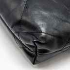 CHANEL MINI 22 BAG SHINY CALFSKIN BLACK GHW (MICROCHIP)