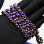 CHANEL 24C MINI FLAP BAG WITH STAR COIN PURSE PATENT/CALFSKIN METALLIC PURPLE LGHW (MICROCHIP)