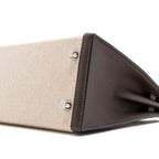 Hermes Kelly 25 Canvas/Swift Moka SHW
