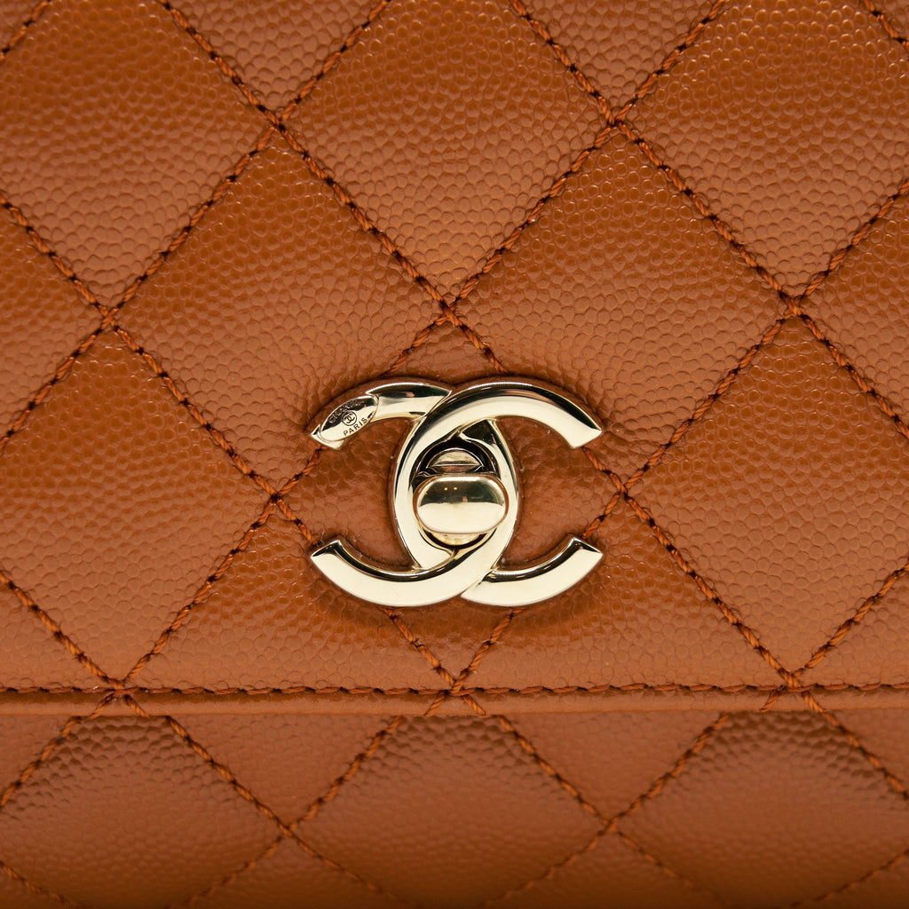 CHANEL EXTRA MINI COCO HANDLE CAVIAR CARAMEL GHW
