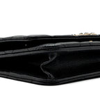 CHANEL DETAILED LOGO WALLET ON CHAIN BLACK CAVIAR LGHW (MICROCHIP)