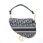DIOR SADDLE BAG BLUE OBLIQUE EMBROIDERY GHW