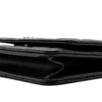 CHANEL DETAILED LOGO WALLET ON CHAIN BLACK CAVIAR LGHW (MICROCHIP)