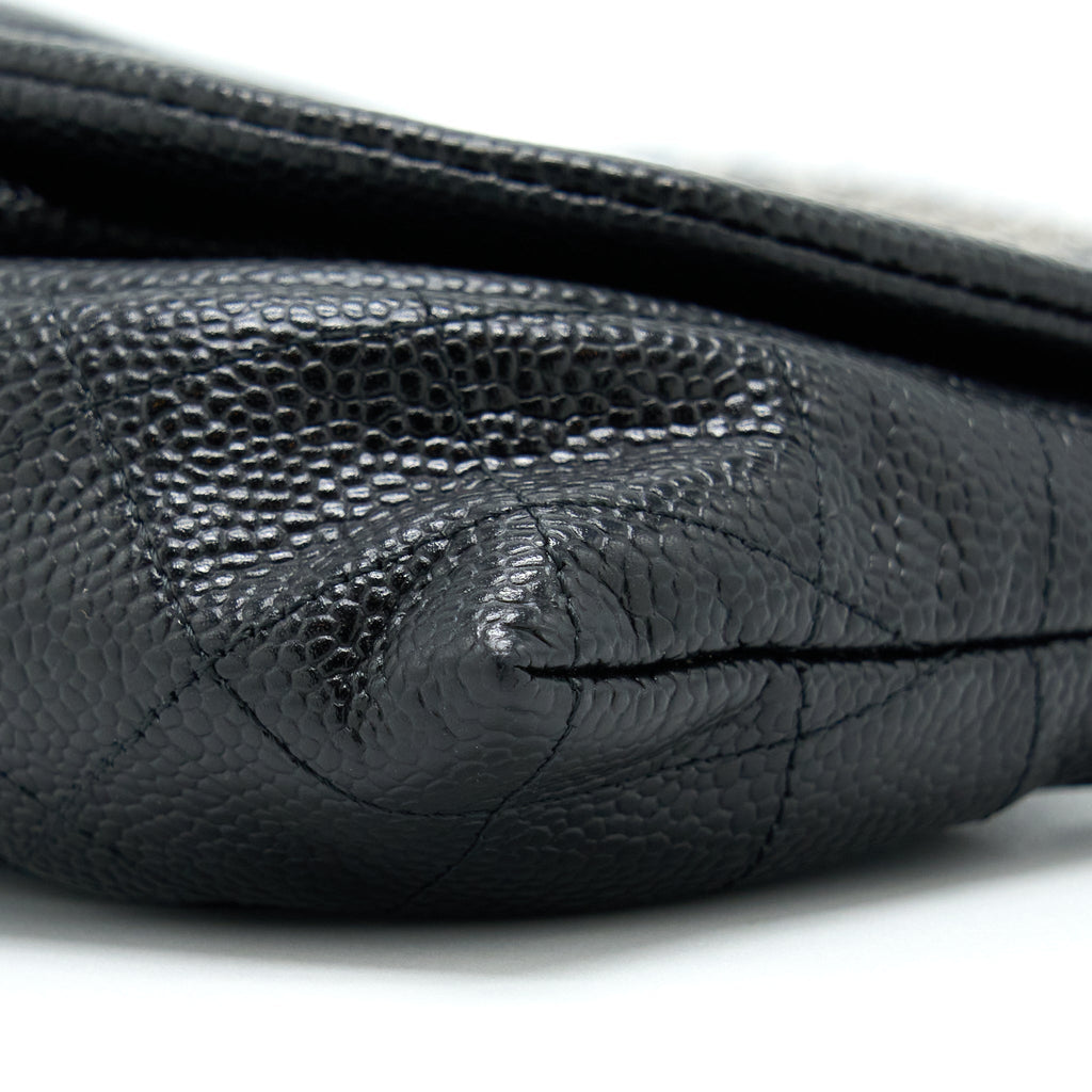CHANEL HALF MOON WALLET ON CHAIN CAVIAR BLACK SHW