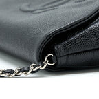 CHANEL HALF MOON WALLET ON CHAIN CAVIAR BLACK SHW