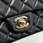 CHANEL MINI RECTANGULAR FLAP BAG LAMBSKIN BLACK LGHW