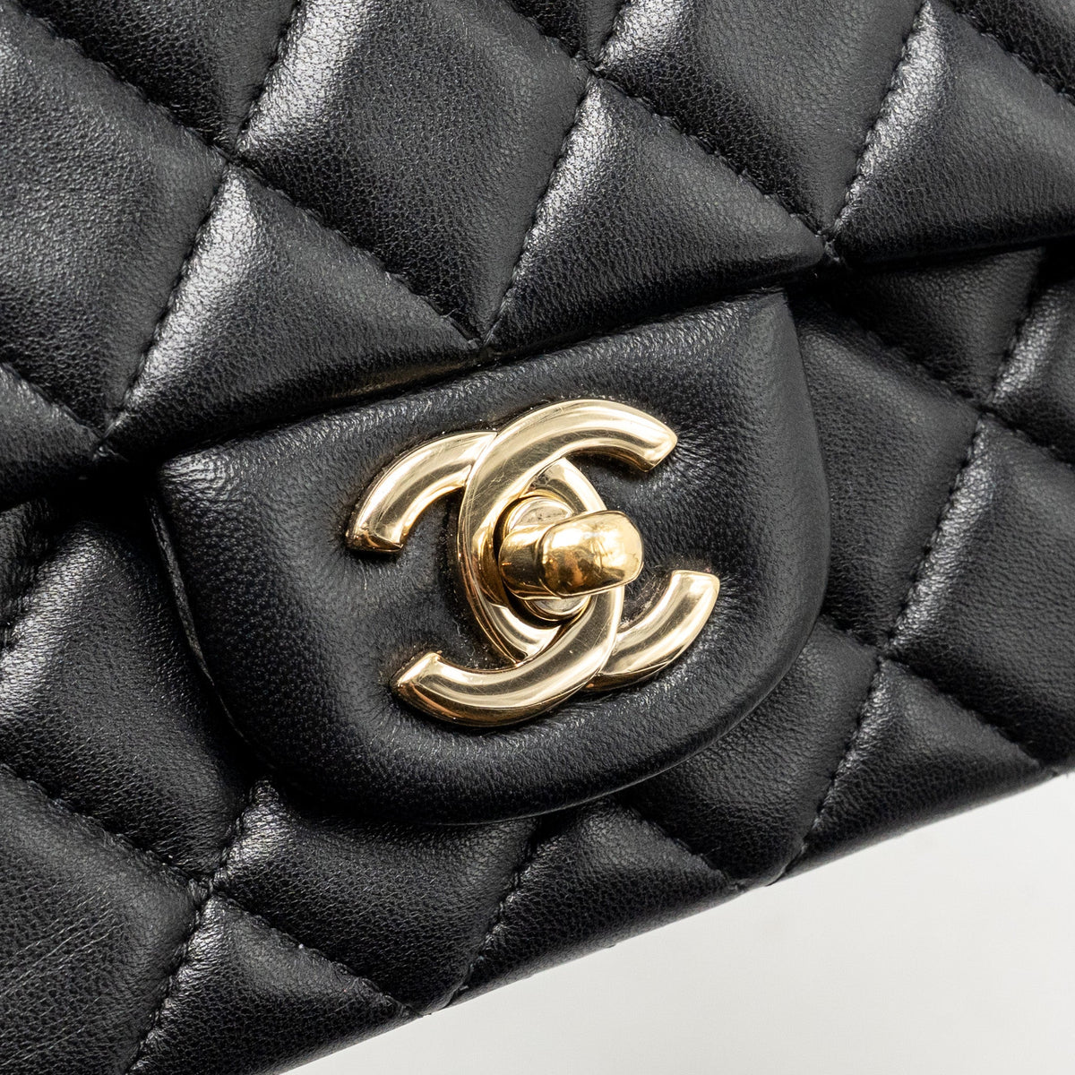 CHANEL MINI RECTANGULAR FLAP BAG LAMBSKIN BLACK LGHW