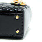 DIOR MINI LADY DIOR PATENT LEATHER BLACK GHW