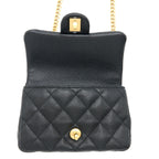 CHANEL 23P MINI COCO LOVE FLAP BAG CAVIAR BLACK GHW (MICROCHIP)