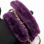 Chanel 22a top handle small vanity case shearling purple GHW (microchip)