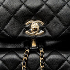 CHANEL 23C DUMA MINI BACKPACK CALFSKIN BLACK LGHW (MICROCHIP)