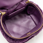 Chanel 22a top handle small vanity case shearling purple GHW (microchip)