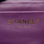 Chanel 22a top handle small vanity case shearling purple GHW (microchip)