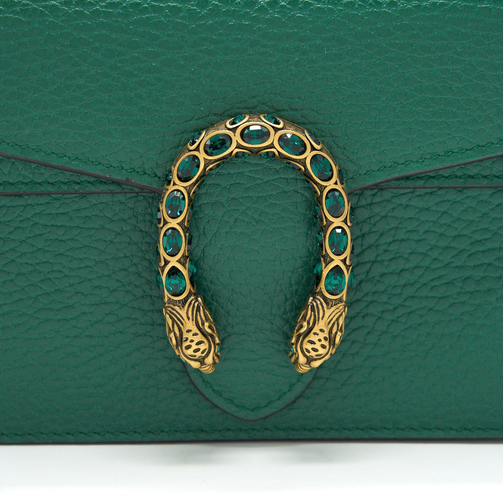 GUCCI DIONYSUS LEATHER SUPER MINI BAG GREEN