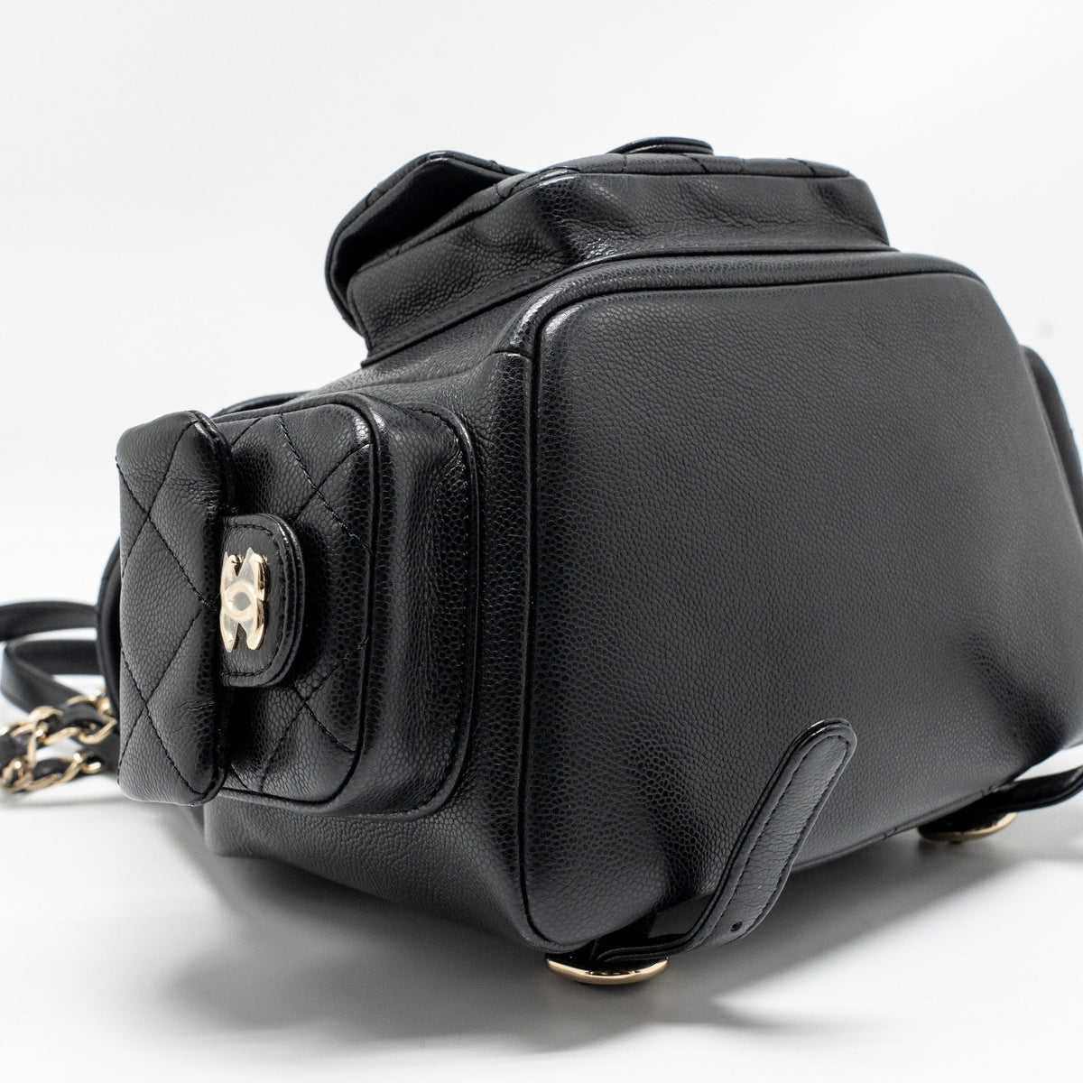 CHANEL TRIPLE POCKET BACKPACK CAVIAR BLACK LGHW (MICROCHIP)