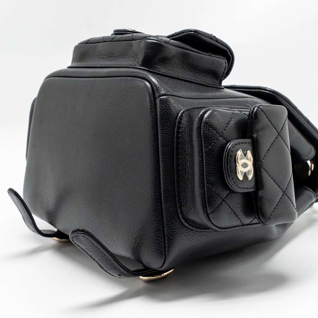CHANEL TRIPLE POCKET BACKPACK CAVIAR BLACK LGHW (MICROCHIP)