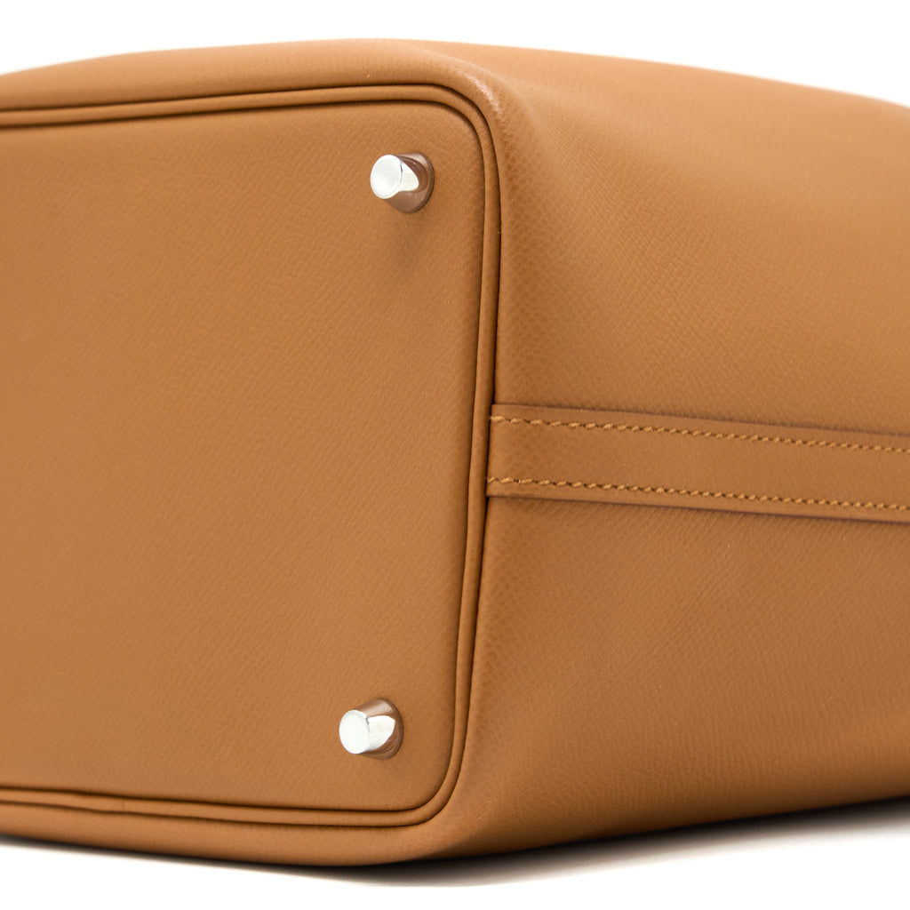 Hermes Picotin 18 Lock Bag Tressage Epsom Gold/Blue De Nord/Rouge H SHW