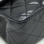CHANEL MEDIUM CLASSIC FLAP BAG LAMBSKIN BLACK SHW