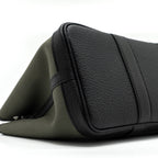 HERMES GARDEN PARTY 30 TOILE MILITAIRE/NEGONDA VERT DE GRIS/BLACK SHW