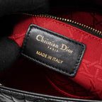 DIOR MY ABC DIOR SMALL LADY DIOR LAMBSKIN BLACK LGHW