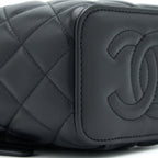 CHANEL 22B DETAILED TOP HANDLE MINI VANITY WITH CHAIN LAMBSKIN BLACK BRUSHED GHW