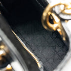 DIOR MINI LADY DIOR PATENT BLACK GHW