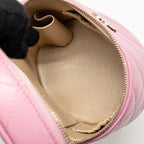 CHANEL TOP HANDLE ROUND VANITY CASE LAMBSKIN PINK LGHW