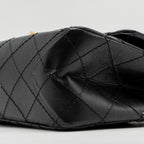 CHANEL LARGE 2.55 REISSUE FLAP BAG AGED CALFSKIN BLACK GHW