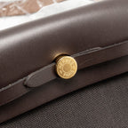HERMES HERBAG MINI CANVAS/HUNTER LEATHER EBENE GHW