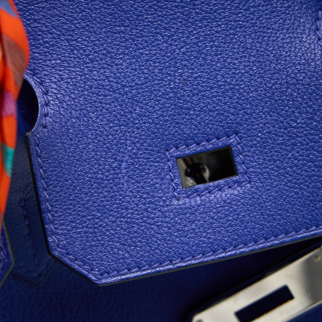 Hermes Birkin 30 Taurillon Novillo Blue Saphir SHW