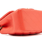 CHANEL MINI SQUARE FLAP BAG LAMBSKIN CORAL PINK GHW
