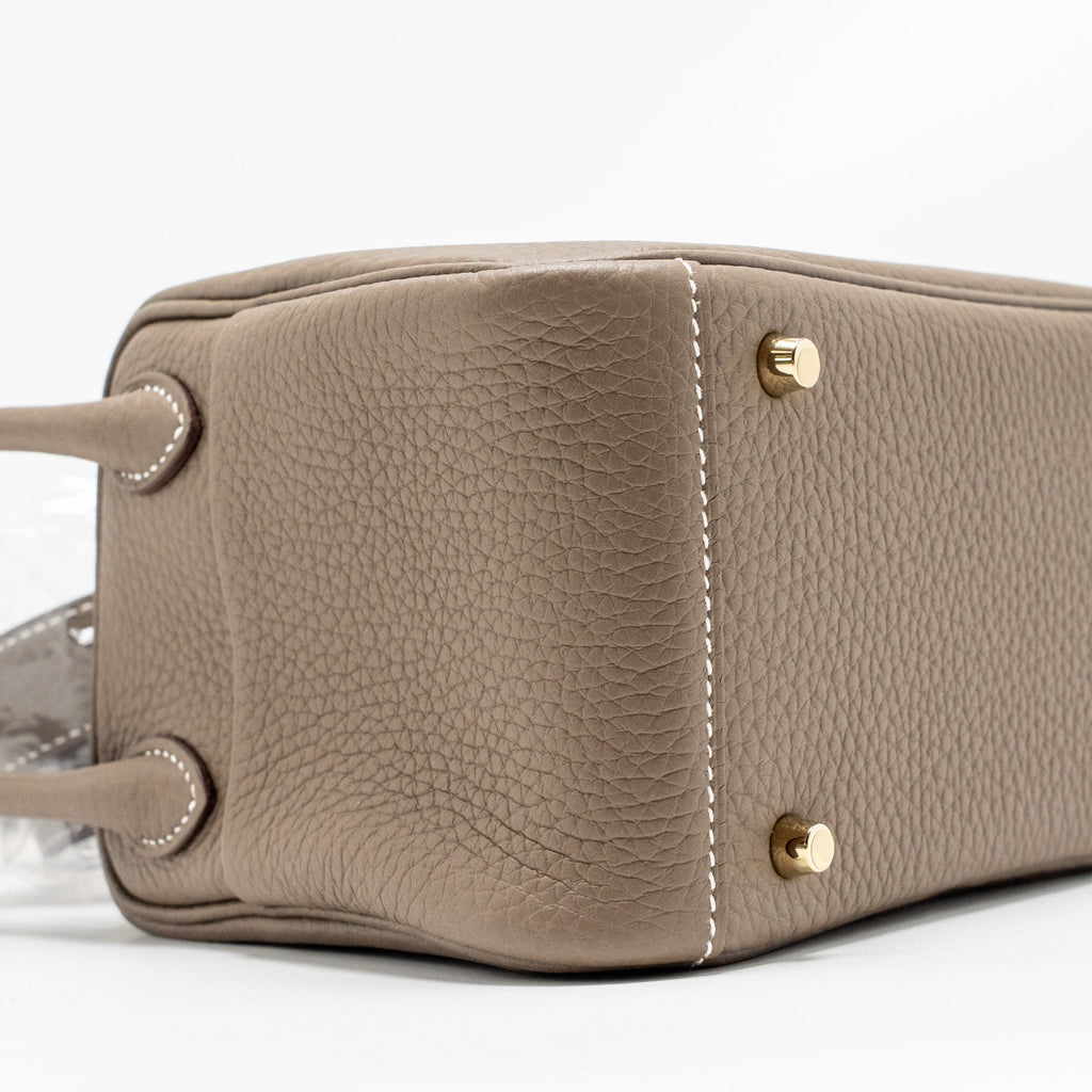 Hermes Mini Lindy Clemence Etoupe GHW