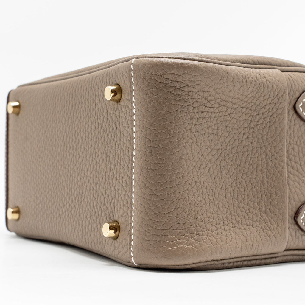 Hermes Mini Lindy Clemence Etoupe GHW