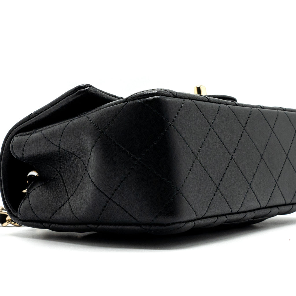 CHANEL MINI RECTANGULAR FLAP BAG LAMBSKIN BLACK LGHW