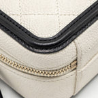 CHANEL CC FILIGREE VANITY CASE CAVIAR WHITE/BLACK GHW