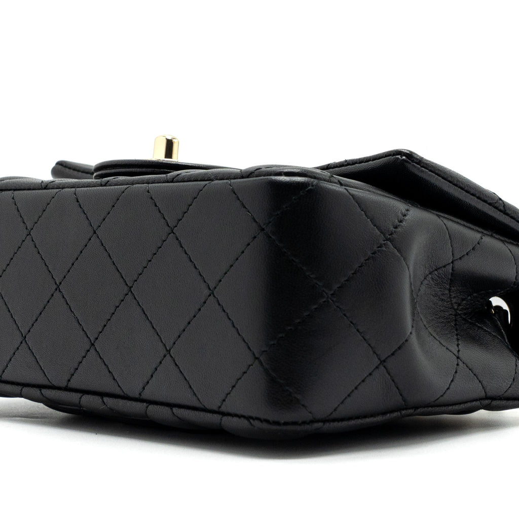 CHANEL MINI RECTANGULAR FLAP BAG LAMBSKIN BLACK LGHW