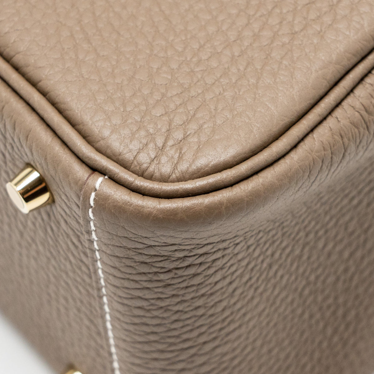 Hermes Mini Lindy Clemence Etoupe GHW
