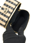 CHANEL VANITY PHONE HOLDER WITH CHAIN BLACK & BEIGE GHW