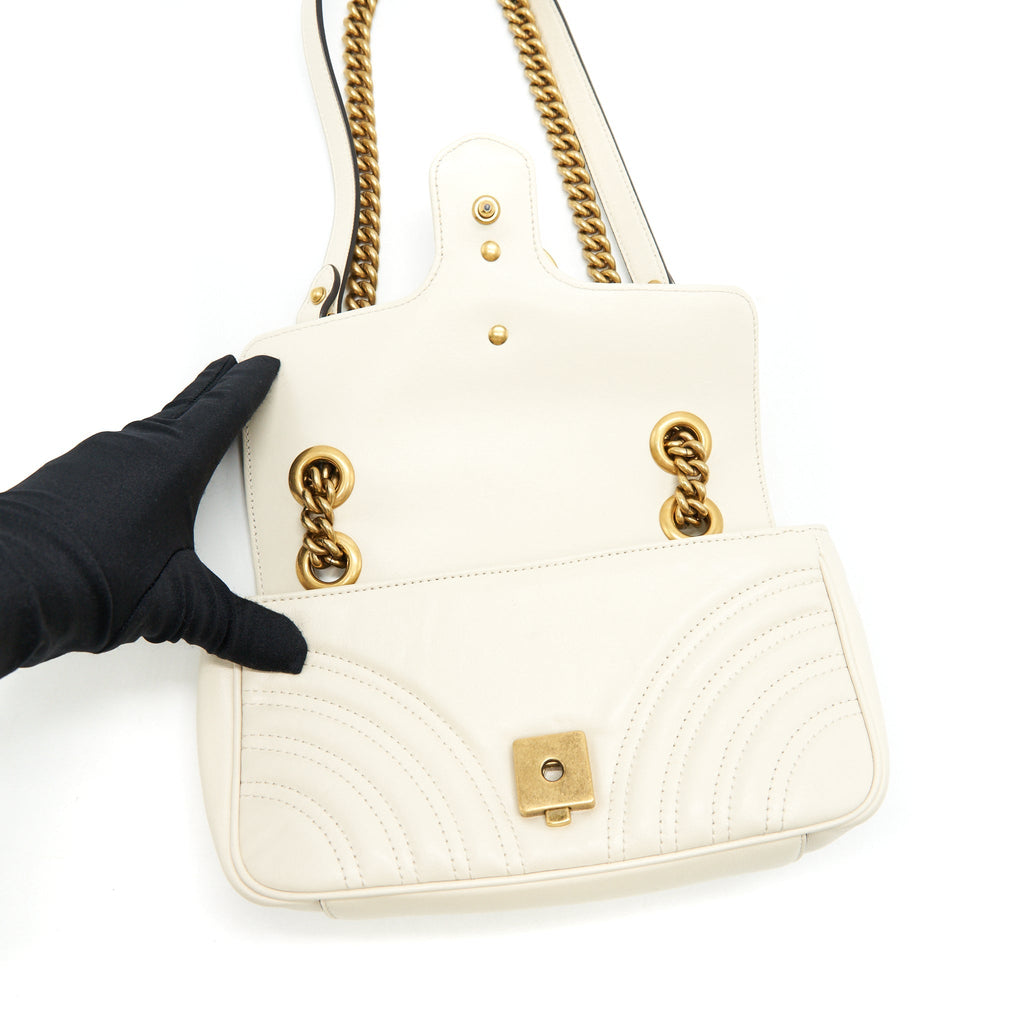 GUCCI GG MINI MARMONT CREAM WHITE