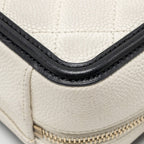CHANEL CC FILIGREE VANITY CASE CAVIAR WHITE/BLACK GHW