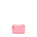 CHANEL 22S PEARL CRUSH LONG VANITY WITH CHAIN LAMBSKIN PINK GHW