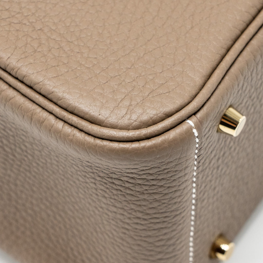 Hermes Mini Lindy Clemence Etoupe GHW