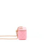 CHANEL 22S PEARL CRUSH LONG VANITY WITH CHAIN LAMBSKIN PINK GHW