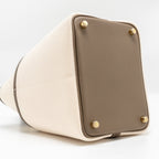 HERMES CARGO PICOTIN 18 LOCK BAG CANVAS/SWIFT ECRU/ETOUPE GHW
