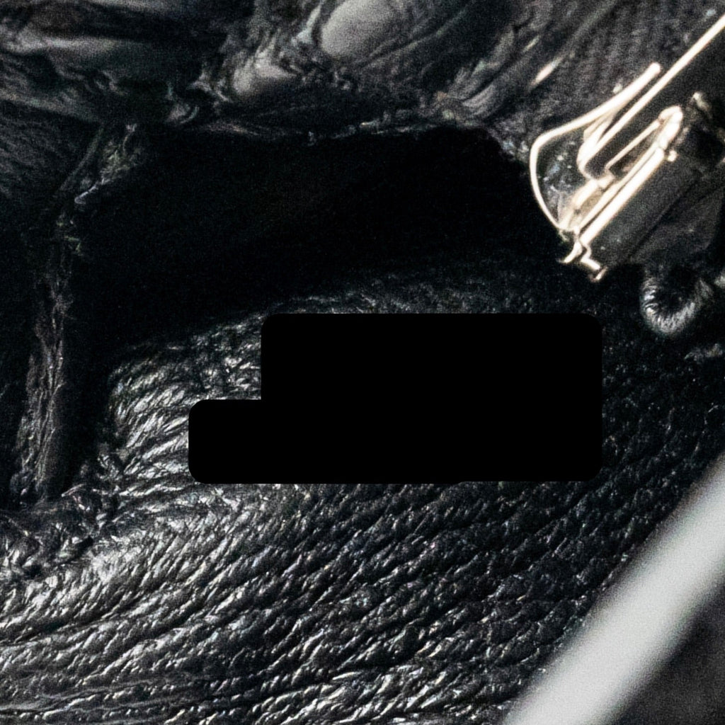 HERMES KELLY 25 MATT ALLIGATOR MISSISSIPPIENSIS BLACK SHW